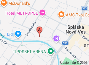 mapa Očná ambulancia a aplikácia kontaktných šošoviek