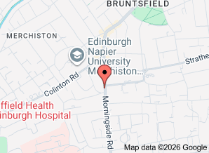 Google map showing location of Kristoffersen Carpets at 96 Morningside Road, Edinburgh